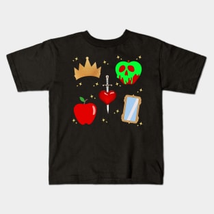 Evil Queen Villain Pattern Kids T-Shirt